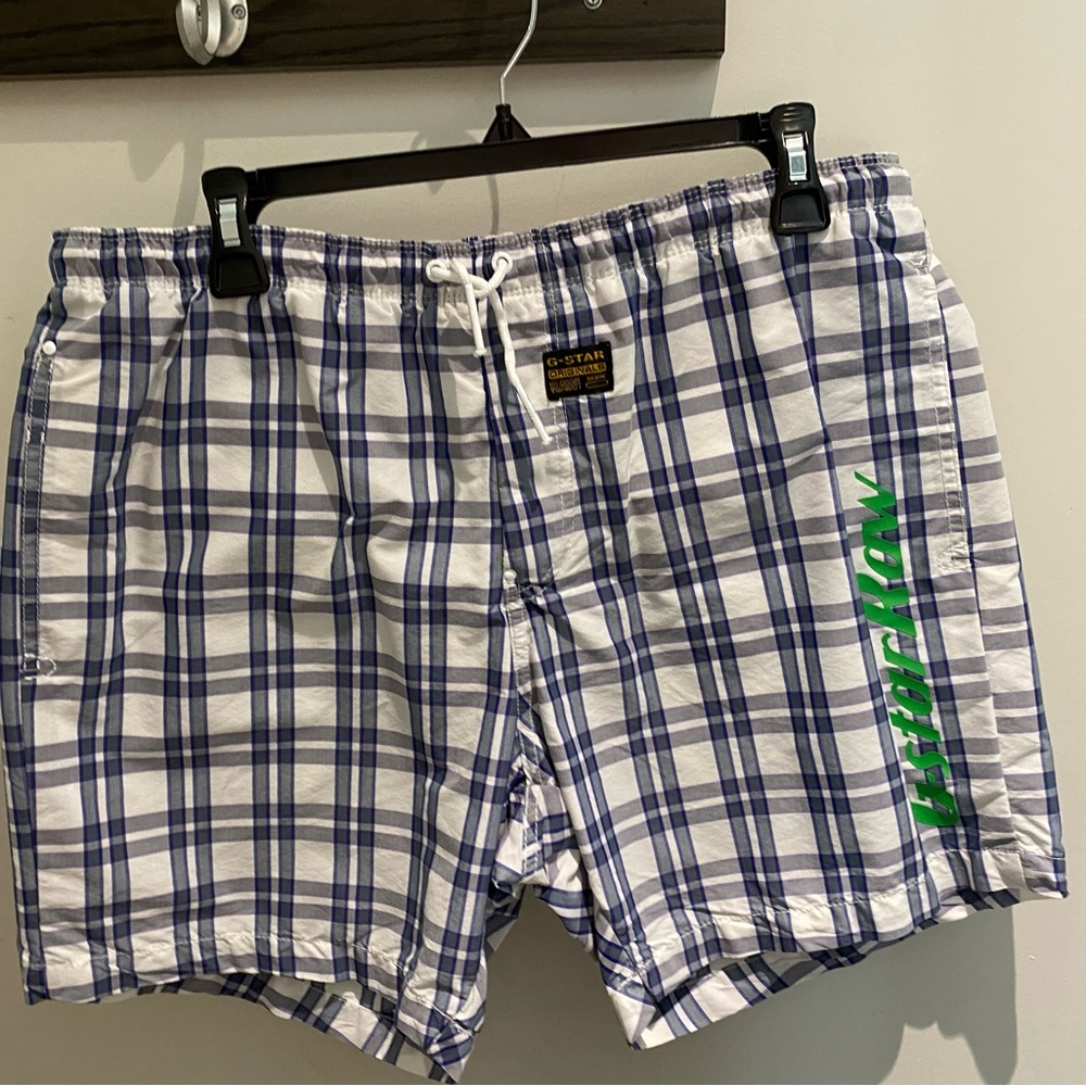 ✨Host Picks✨G-Star Blue and Green Swim Trunks with Adjustable Waistband